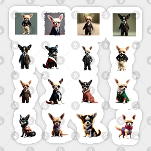 Chihuahua stickers set Sticker by IDesign23